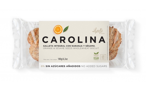 Galleta 0% Sin Azúcares Integral Artesana Con Naranja Y Sésamo, Vegana