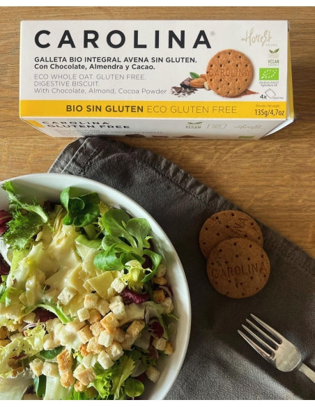 Galleta Sin Gluten Bio Integral Digestive Avena con Chocolate, Almendra y Cacao. Vegana