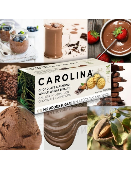 Galleta 0% Sin Azúcares Añadidos Integral con Chocolate y Almendra. Vegana