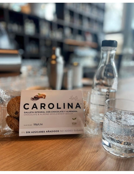 Galleta 0% Sin Azúcares Integral Artesana con Chocolate y Almendra. Vegana