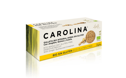 Galleta Sin Gluten Bio Integral Digestive Avena con Quinoa, Jengibre y Canela. Vegana