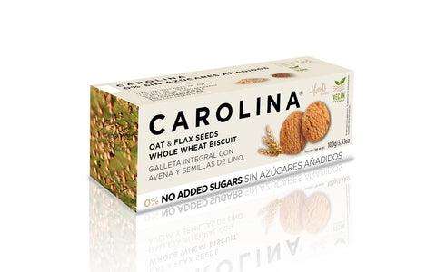 Galleta 0% Sin Azúcares Añadidos Integral con Avena y Lino. Vegana