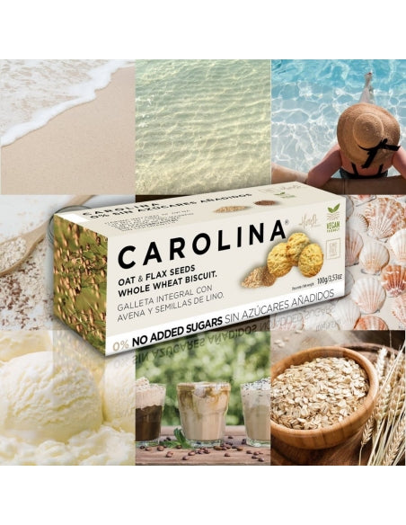 Galleta 0% Sin Azúcares Añadidos Integral con Avena y Lino. Vegana