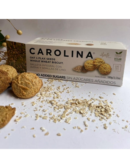 Galleta 0% Sin Azúcares Añadidos Integral con Avena y Lino. Vegana