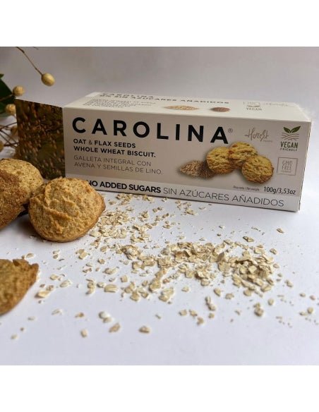 Galleta 0% Sin Azúcares Añadidos Integral con Avena y Lino. Vegana