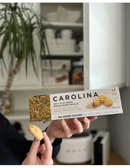 Galleta 0% Sin Azúcares Añadidos Integral con Avena y Lino. Vegana