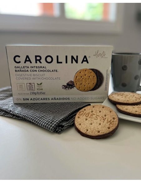 Galletas Digestive de chocolate integrales sin azúcares añadidos, veganas – Carolina Honest