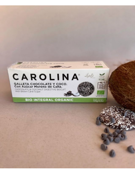 Galleta Bio Integral Digestive con Chocolate & Coco. Vegana