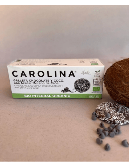 Galleta Bio Integral Digestive con Chocolate & Coco. Vegana