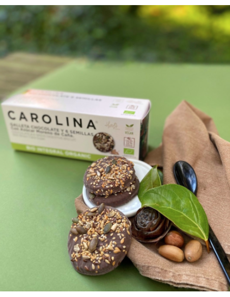 Galleta Bio Integral Digestive con Chocolate & Semillas. Vegana