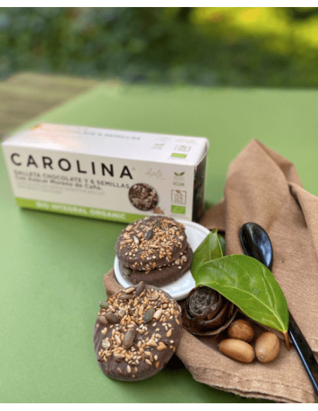 Galleta Bio Integral Digestive con Chocolate & Semillas. Vegana
