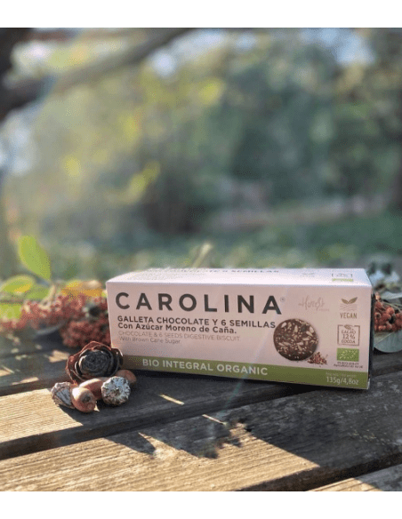 Galleta Bio Integral Digestive con Chocolate & Semillas. Vegana