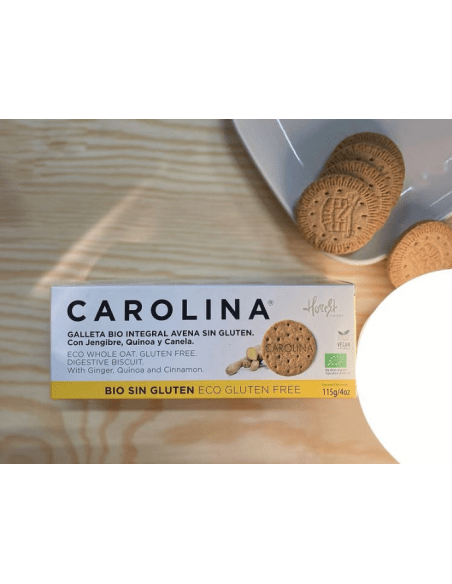 Galleta Sin Gluten Bio Integral Digestive Avena con Quinoa, Jengibre y Canela. Vegana
