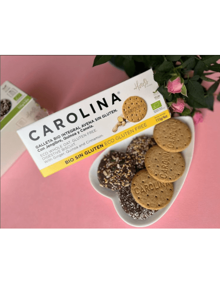 Galleta Sin Gluten Bio Integral Digestive Avena con Quinoa, Jengibre y Canela. Vegana