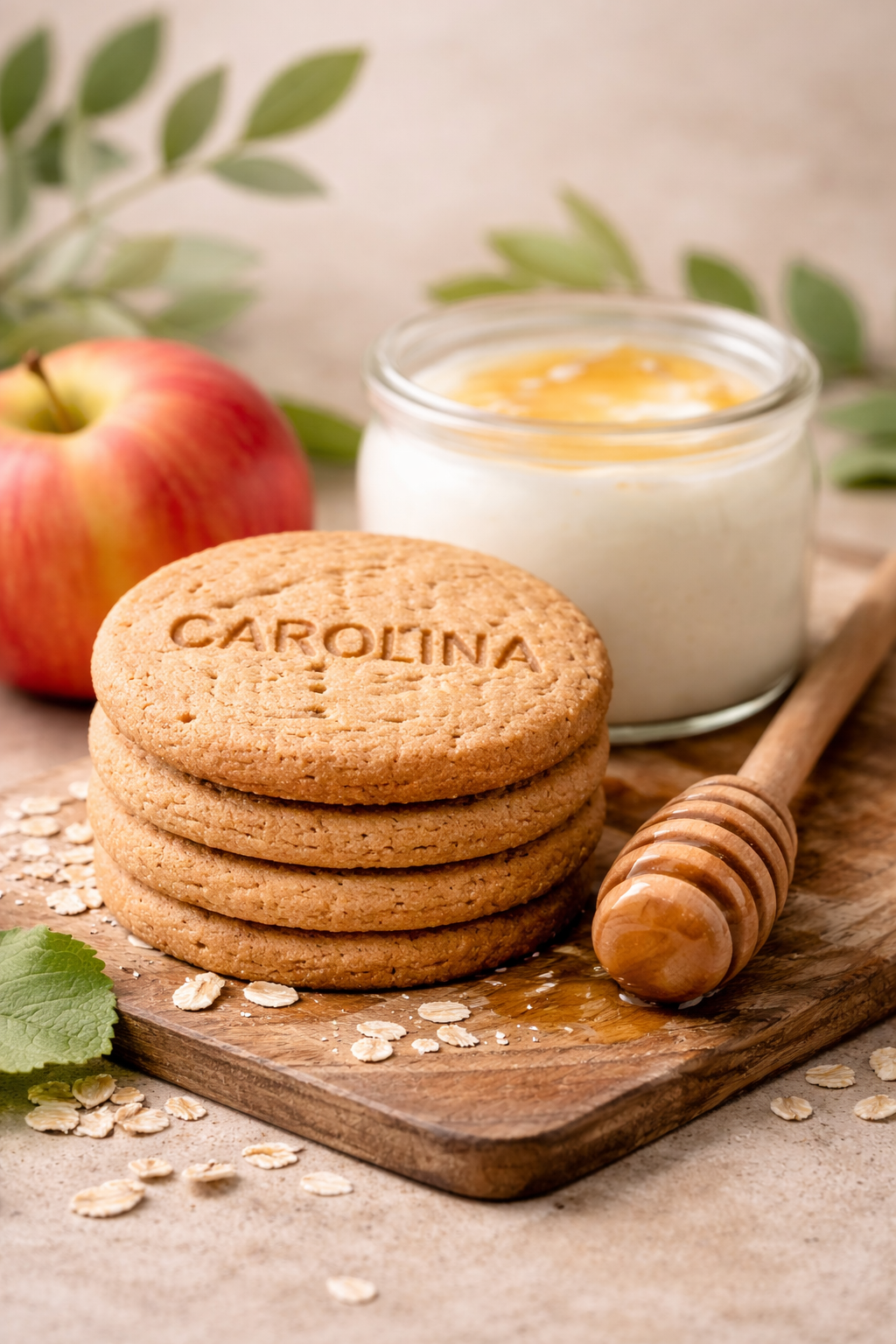 Galleta 0% Sin Azúcares Añadidos Integral con Manzana. Vegana