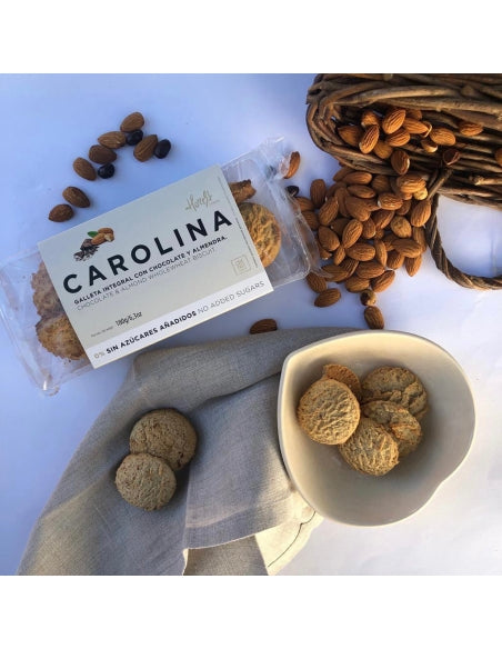 Galleta 0% Sin Azúcares Integral Artesana con Chocolate y Almendra. Vegana